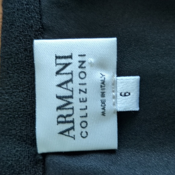 Armani Collezioni Black Stretch Crepe Knee Length Pencil Skirt Women's Size 6 - Picture 3 of 16